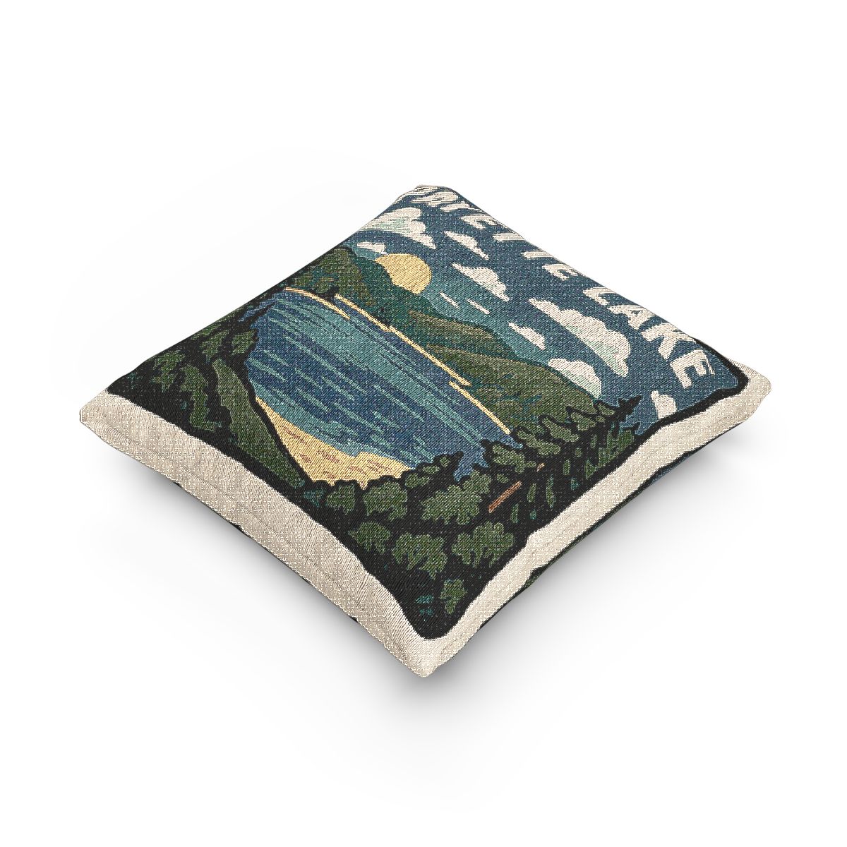 Payette Lake Woven Pillow | Rustic Home Decor, Nature Accent, Lake House Gift, Boho Living Room Accessory, Cozy Cabin Decor