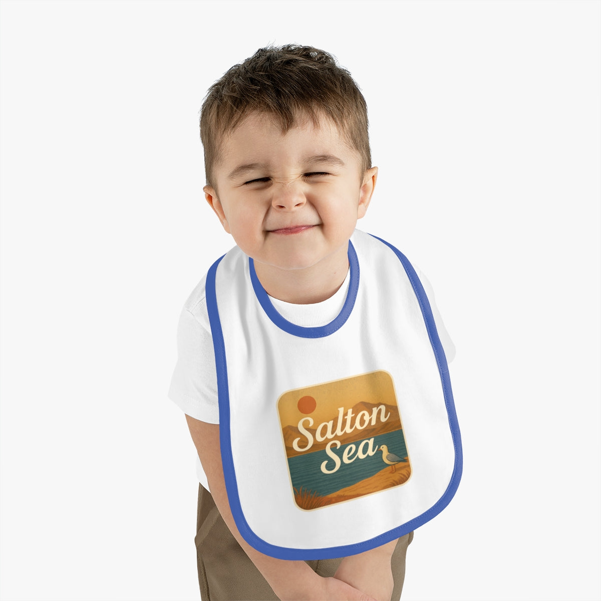Salton Sea Baby Contrast Trim Jersey Bib