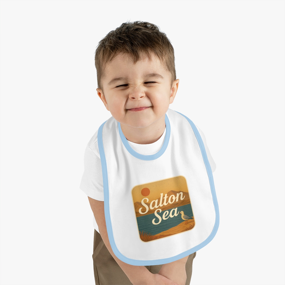 Salton Sea Baby Contrast Trim Jersey Bib