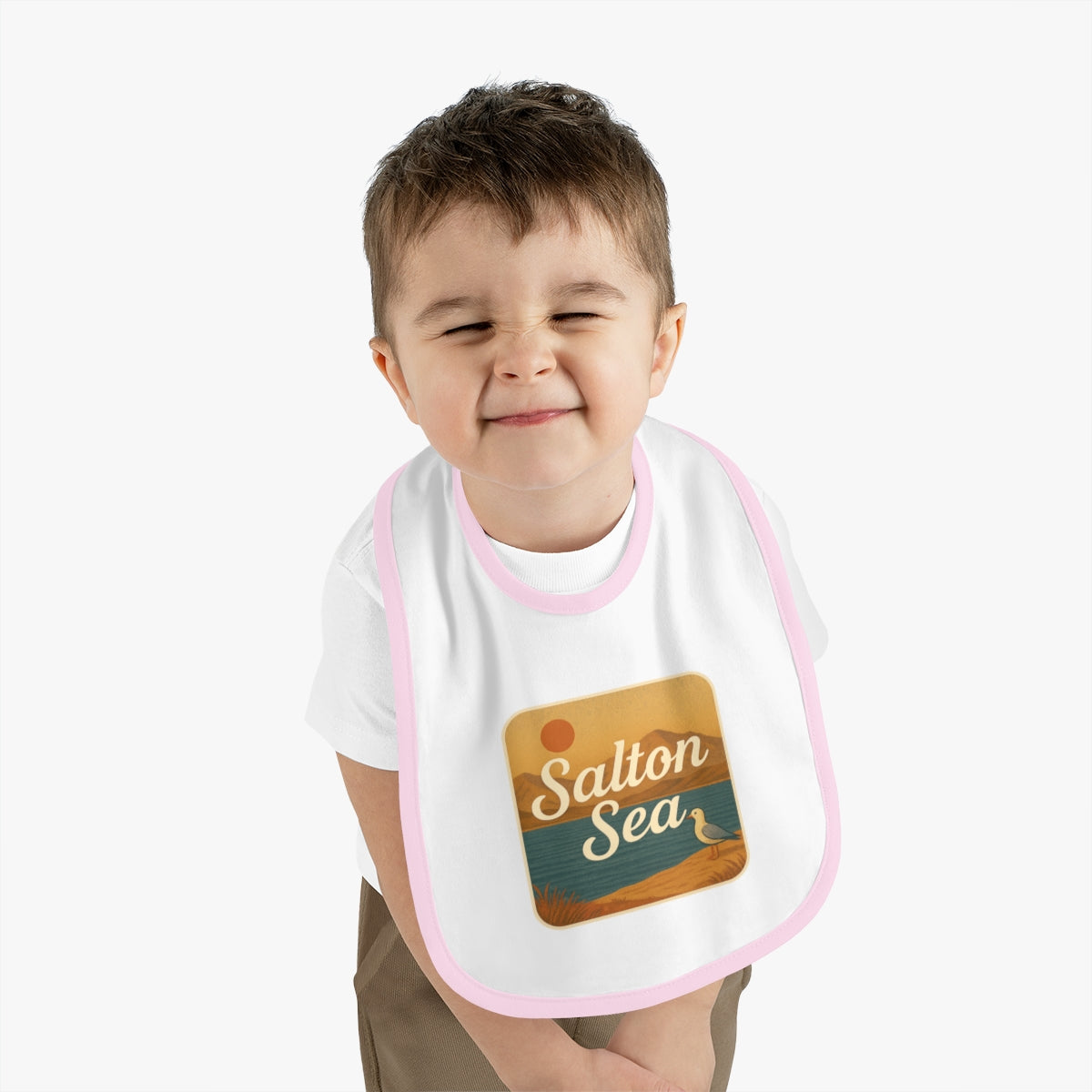 Salton Sea Baby Contrast Trim Jersey Bib