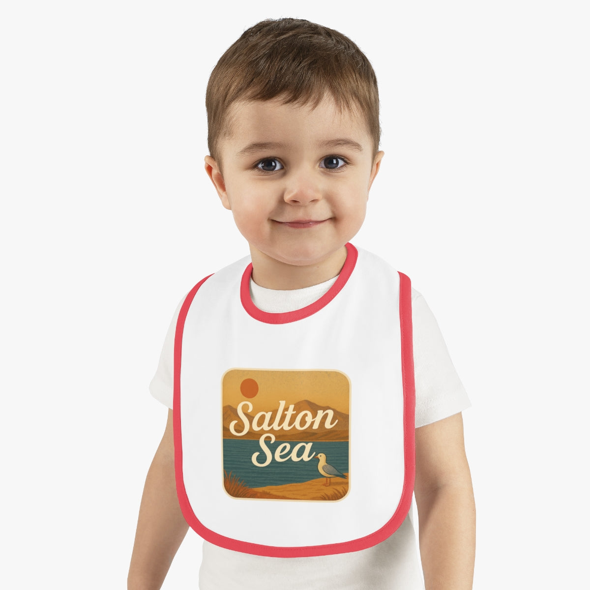 Salton Sea Baby Contrast Trim Jersey Bib