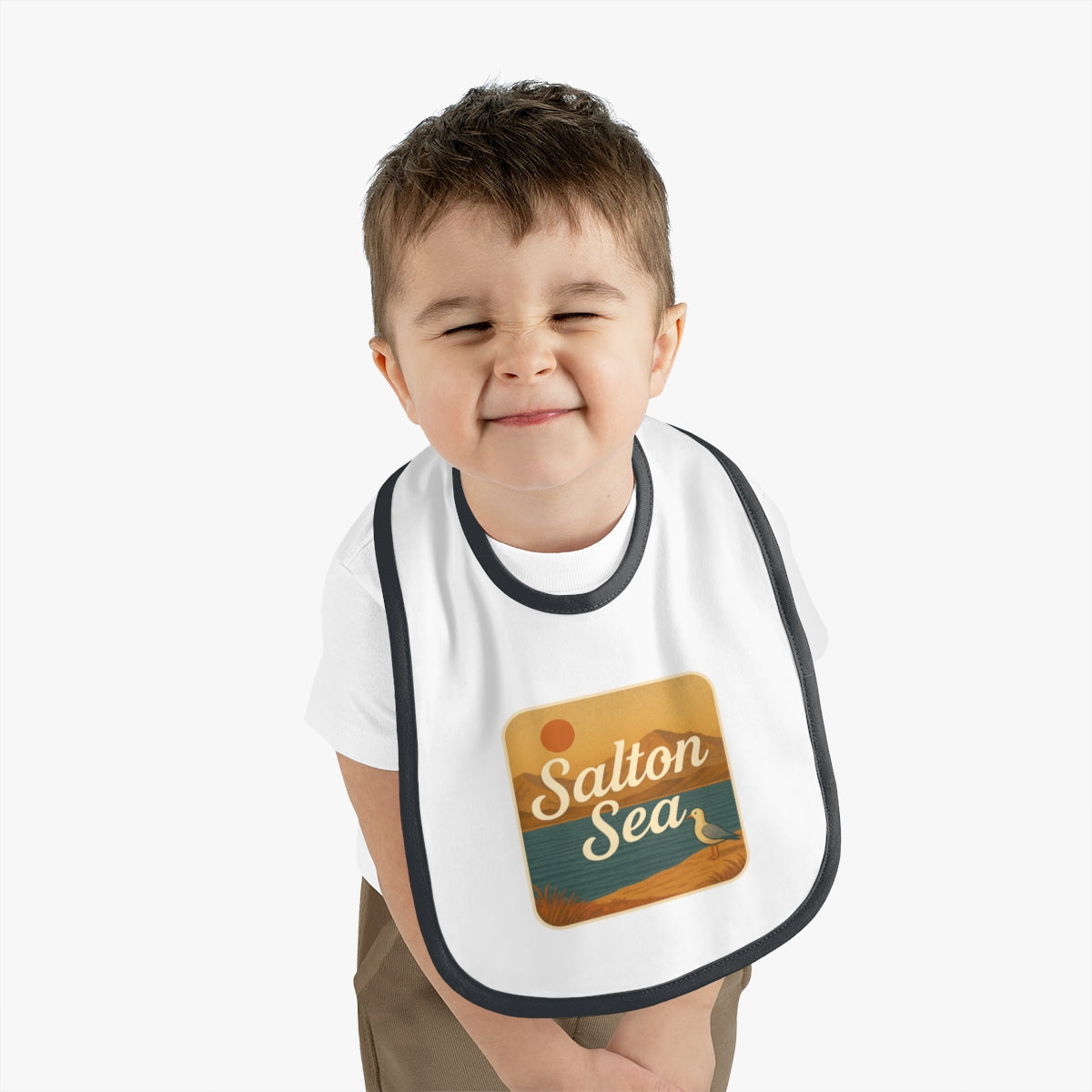Salton Sea Baby Contrast Trim Jersey Bib