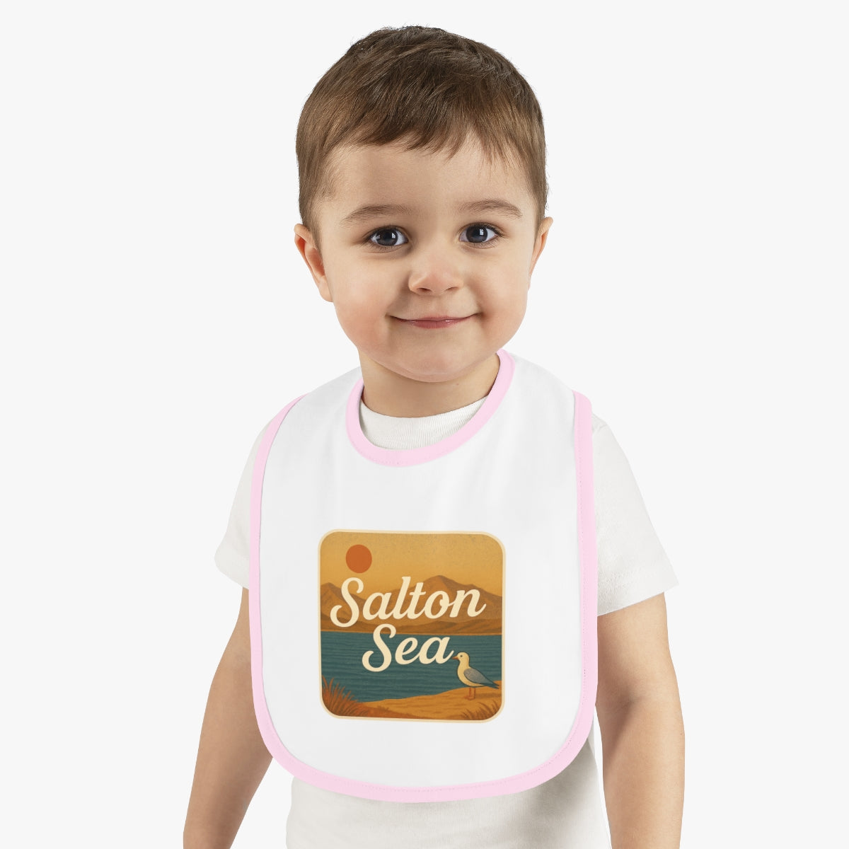 Salton Sea Baby Contrast Trim Jersey Bib