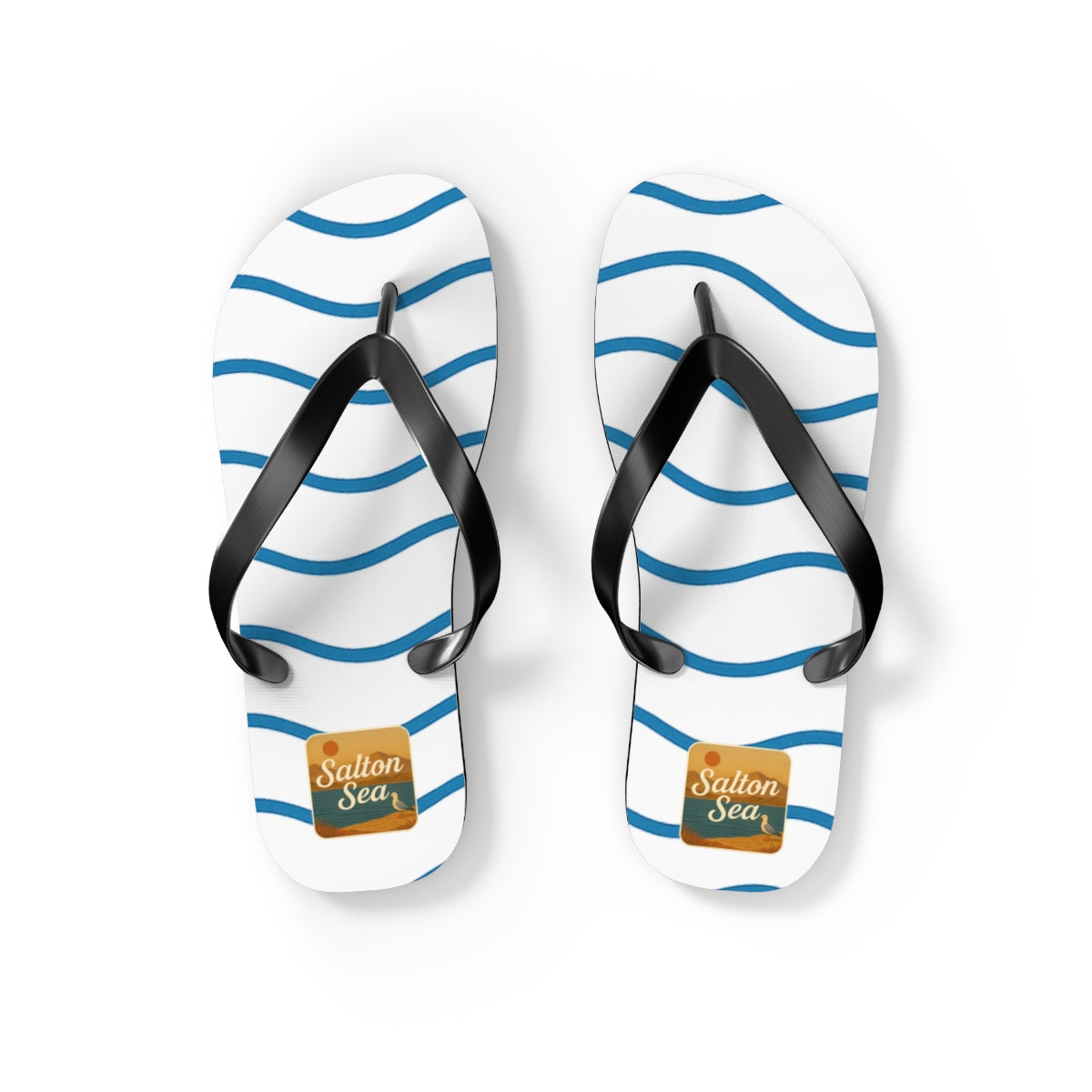 Salton Sea Beachy Vibes Flip Flops - Summer Sandals, Poolside Footwear, Vacation Essentials, Casual Summer Shoes, Beach Accessories