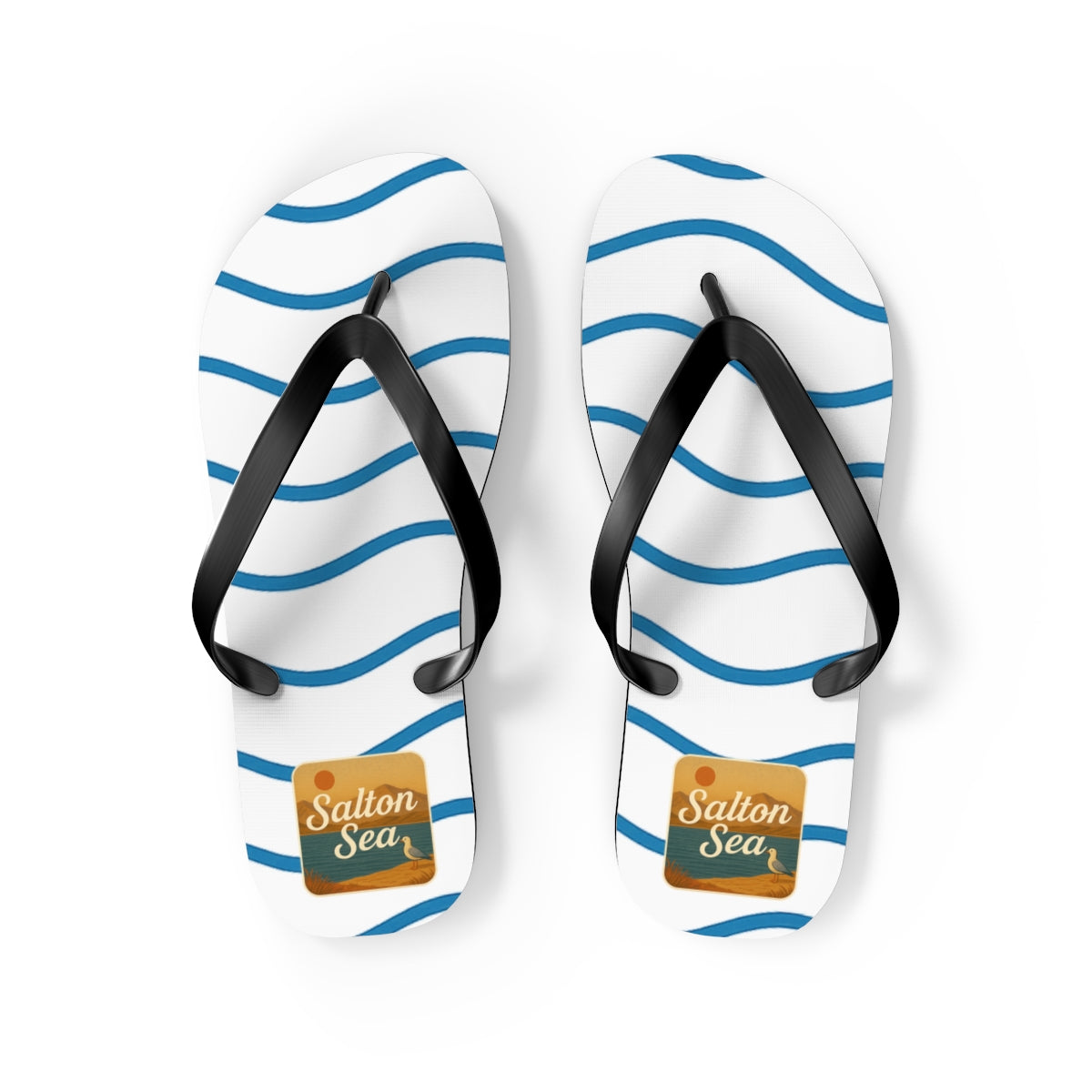 Salton Sea Beachy Vibes Flip Flops - Summer Sandals, Poolside Footwear, Vacation Essentials, Casual Summer Shoes, Beach Accessories