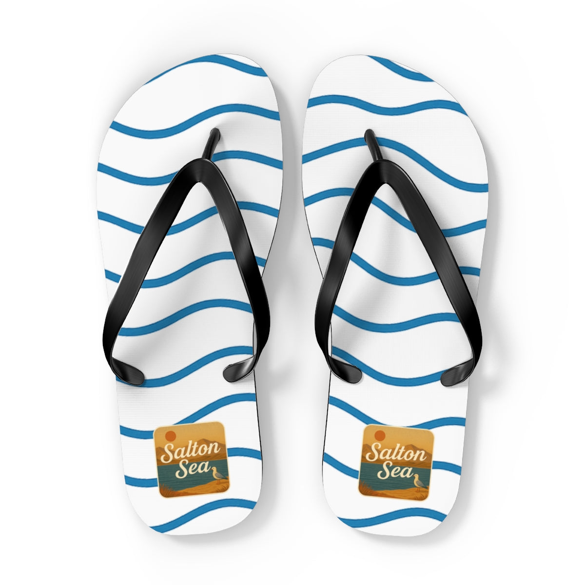 Salton Sea Beachy Vibes Flip Flops - Summer Sandals, Poolside Footwear, Vacation Essentials, Casual Summer Shoes, Beach Accessories