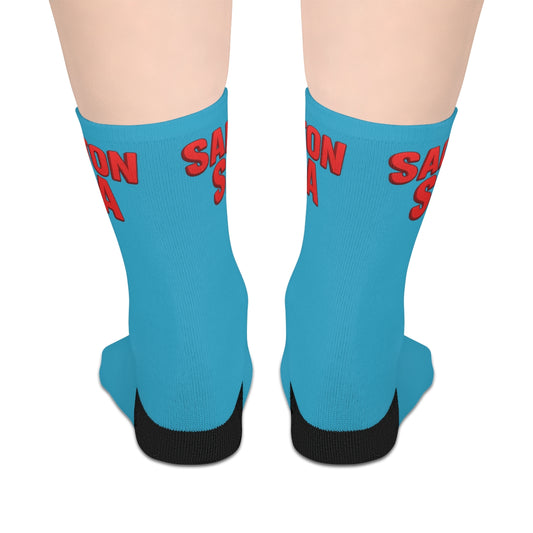 Salton Sea Cool Casual Mid-length Socks | Fun Lifestyle Gift, Quirky Fashion Accessory, Unique Socks for Everyday Wear