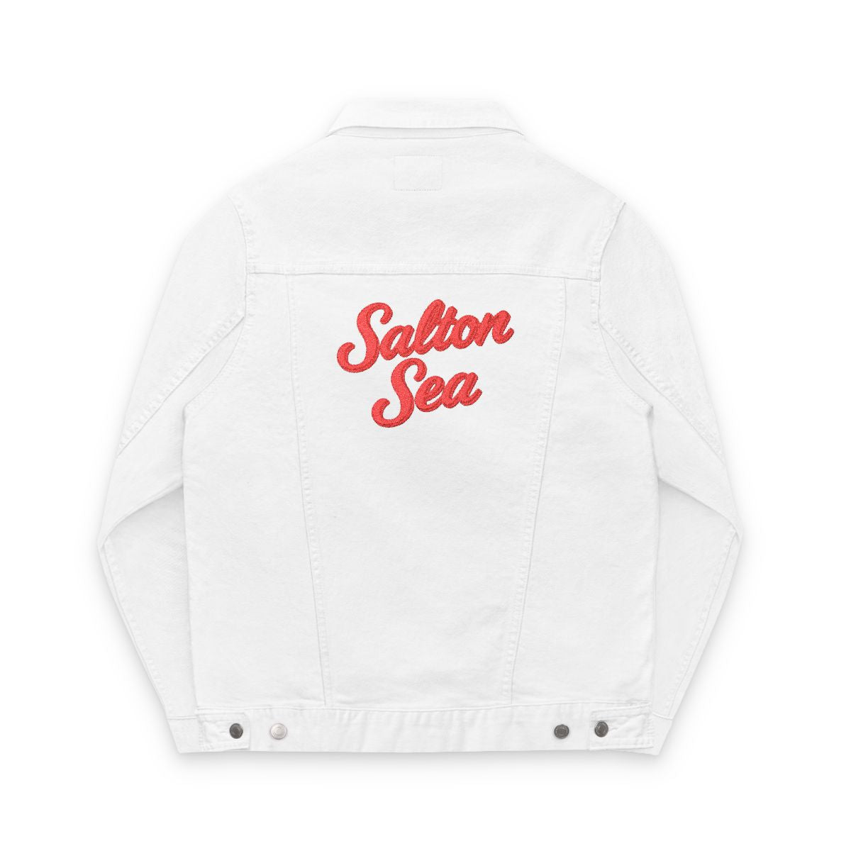 Salton Sea Unisex Embroidered Denim Jacket - Trendy Fall Fashion, Casual Layering, Everyday Wear, Stylish Gift, Unique Statement Piece