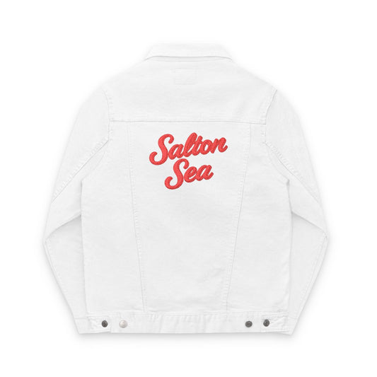 Salton Sea Unisex Embroidered Denim Jacket - Trendy Fall Fashion, Casual Layering, Everyday Wear, Stylish Gift, Unique Statement Piece