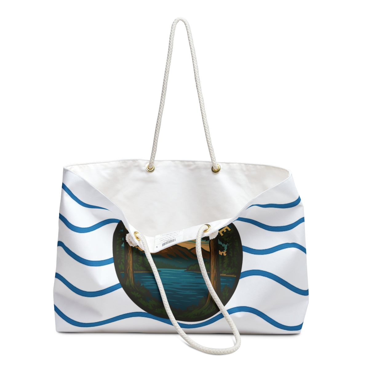 Saranac Lake Weekender Bag White | Travel Tote, Beach Bag, Vacation Essentials, Escape Bag, Lake Life Carryall