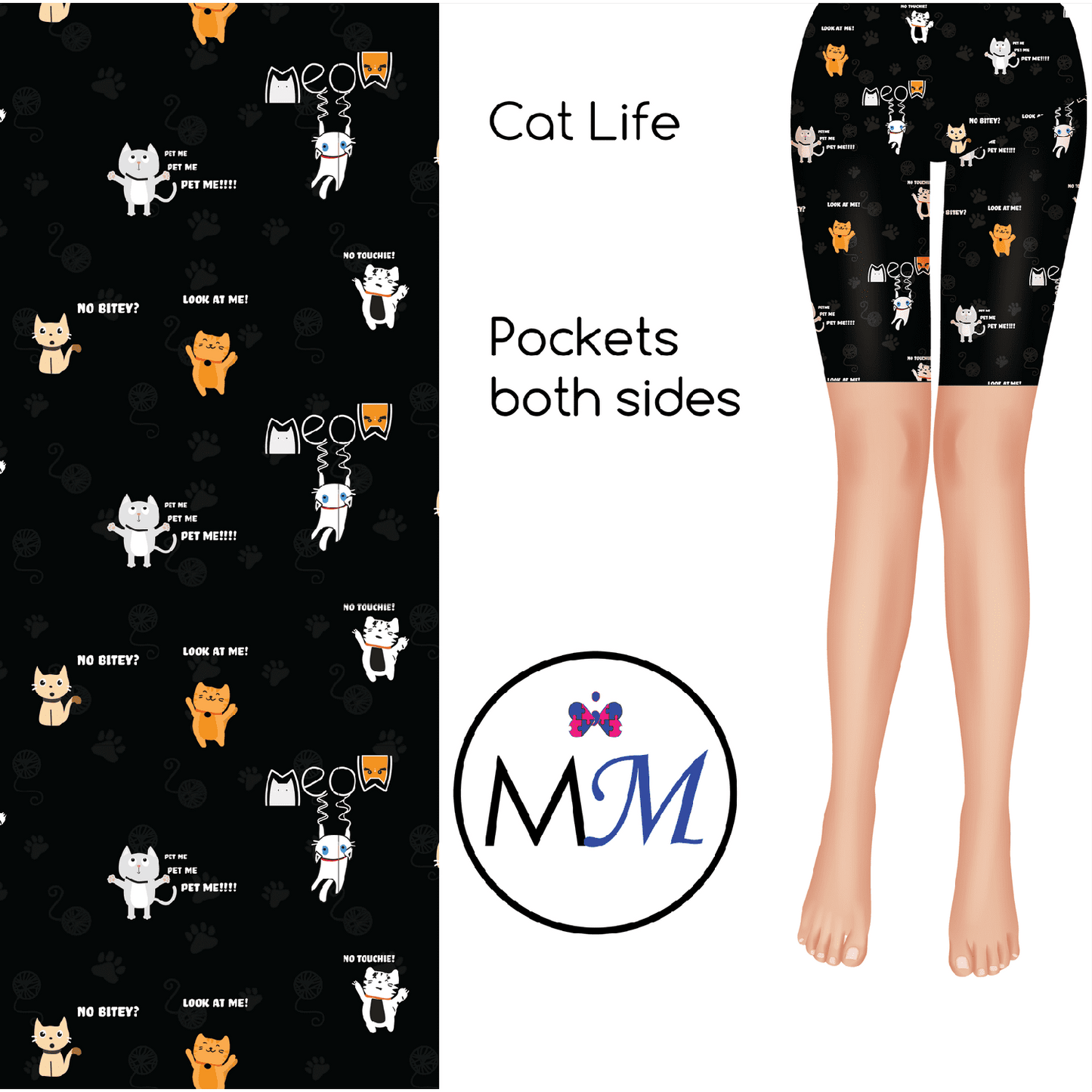 Cat Life Custom Biker Shorts