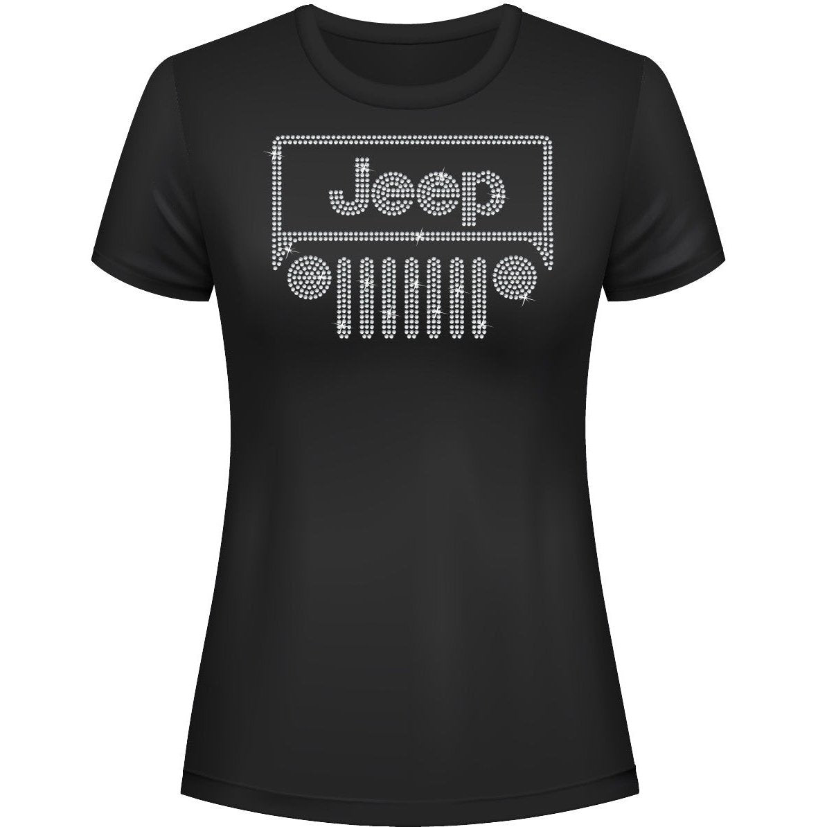 Jeeper Front Rhinestone Tee Short or Long  Sleeve