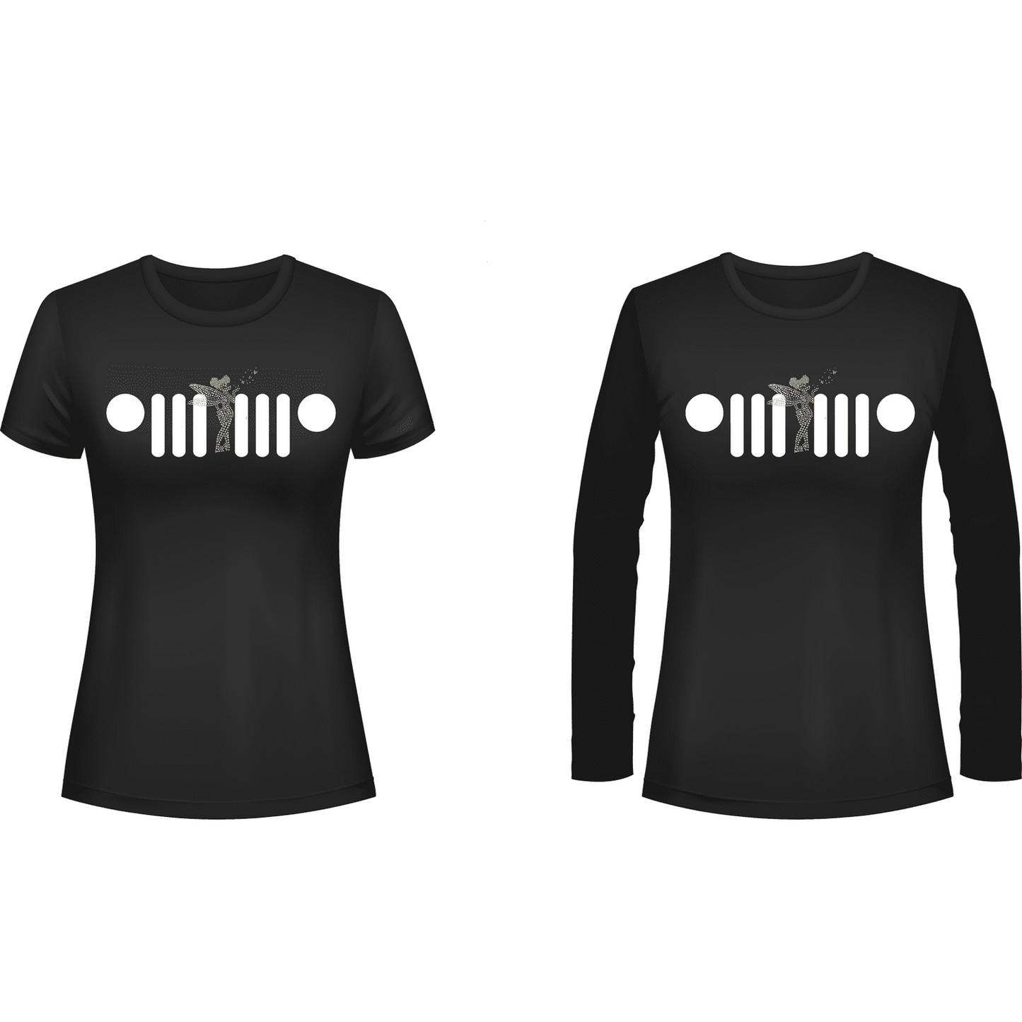 Jeeper Tink Rhinestone Tee Short or Long  Sleeve